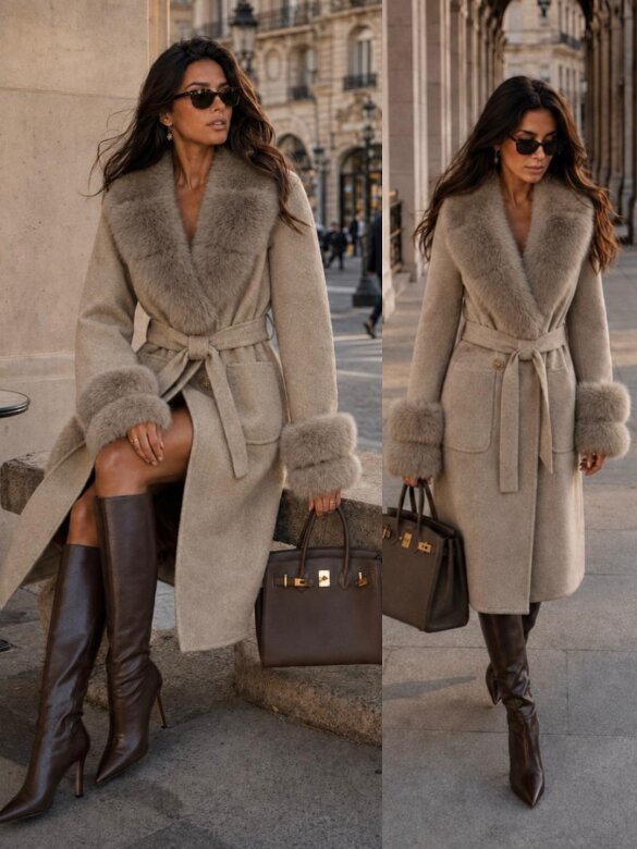 Coat Vento with wool beige