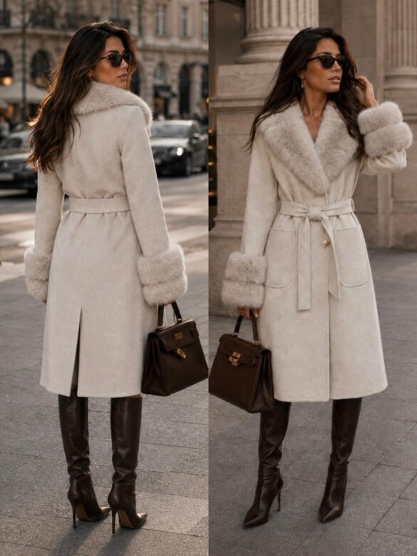 Coat Vento with wool light beige