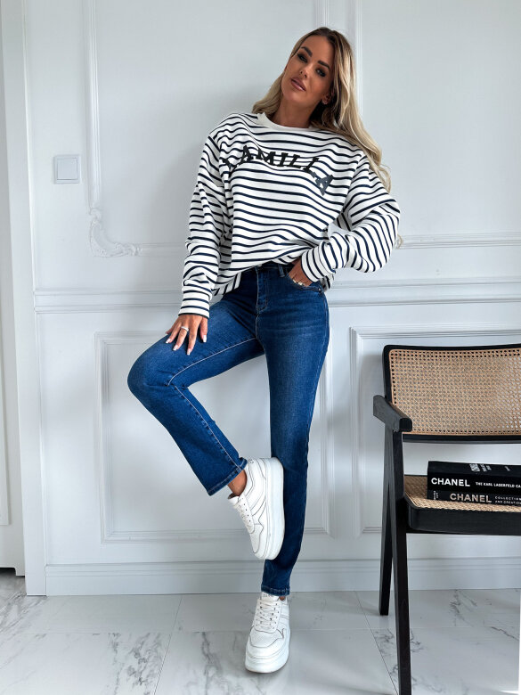 Bluza Pick Me w paski biało-granatowa