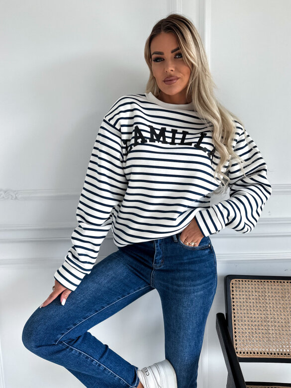 Bluza Pick Me w paski biało-granatowa