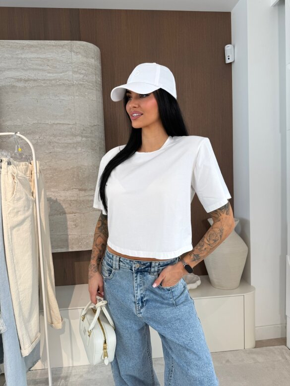 T-shirt Crop Top biały 