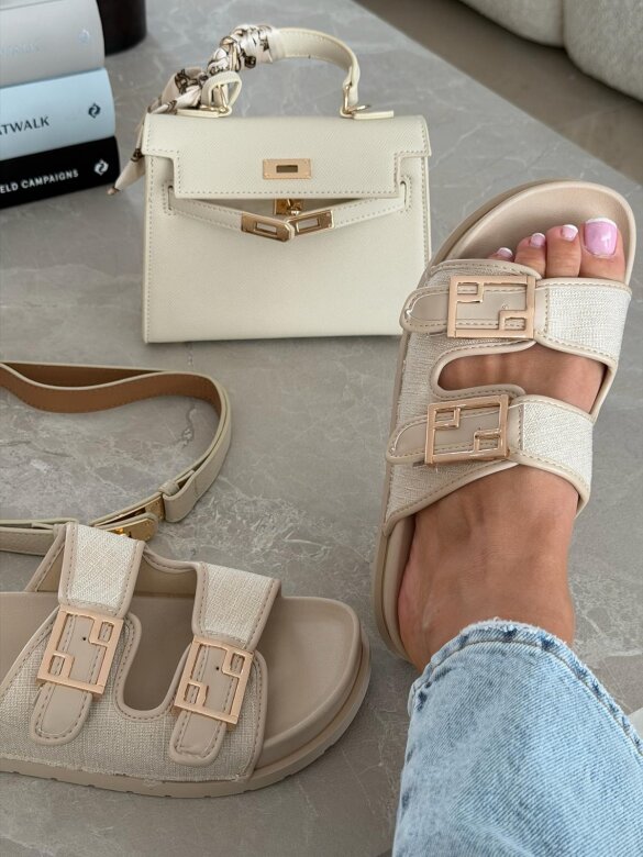 Klapki Royal Slide jasnobeżowe