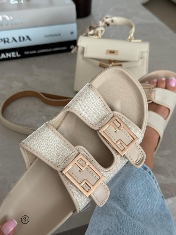 Klapki Royal Slide jasnobeżowe