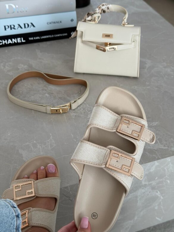 Klapki Royal Slide jasnobeżowe