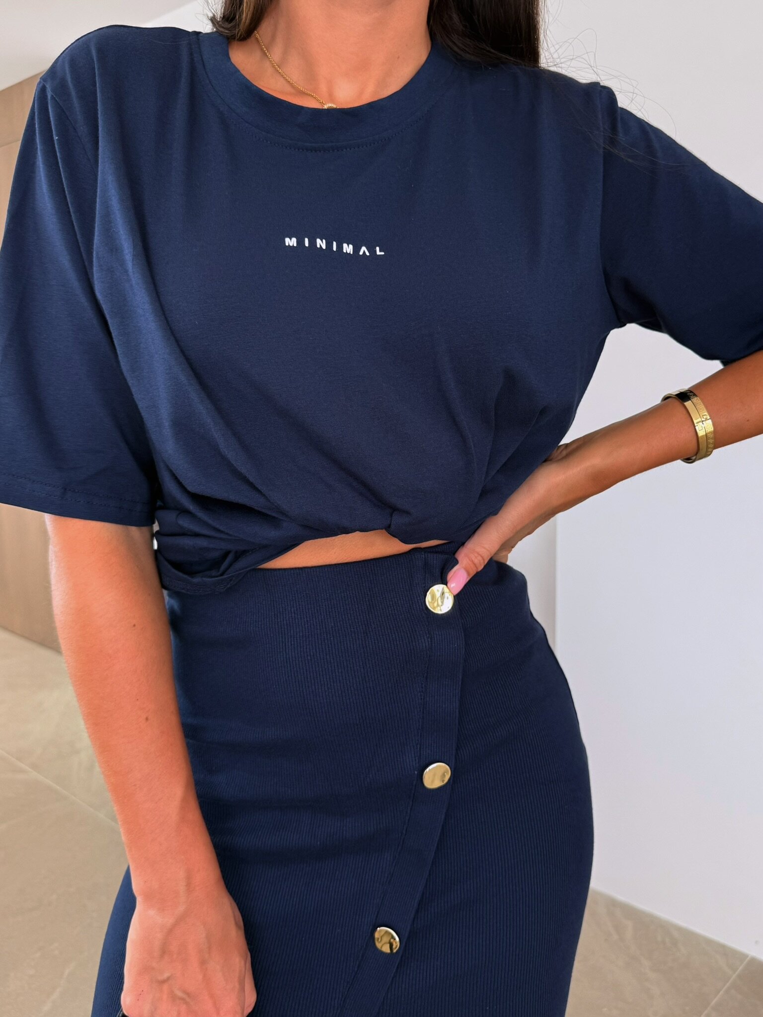 T-shirt Minimal granatowy 