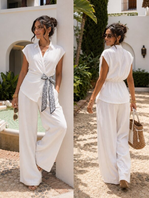 Set Soreya with viscose white