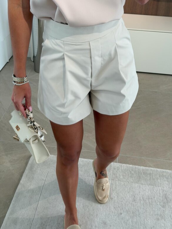 Szorty Ville bawełniane jasnobeżowe