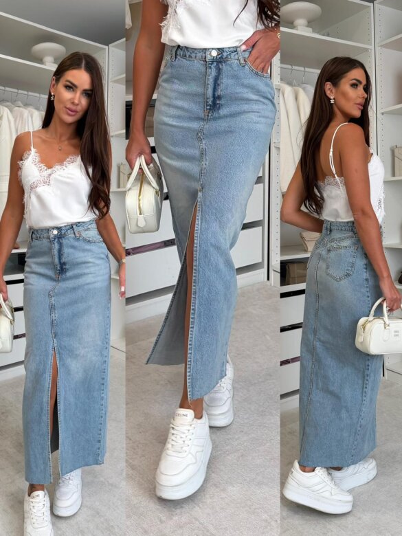 Spódnica Marea jeans niebieska 