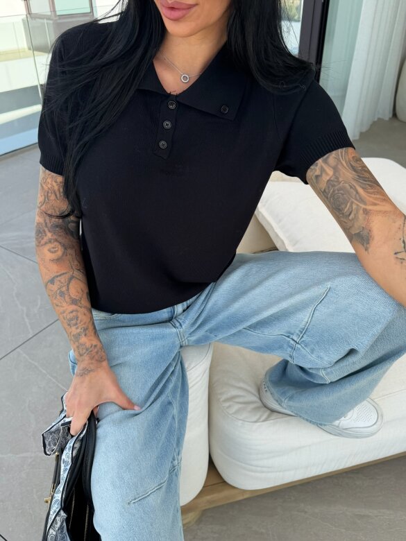 T-shirt Faletto z apaszką czarny