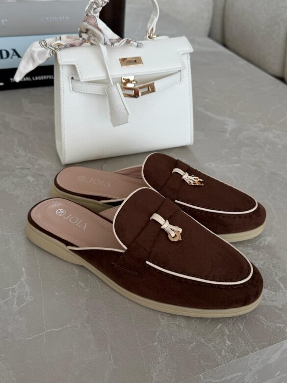 Klapki Vouge zamszowe czekoladowe 