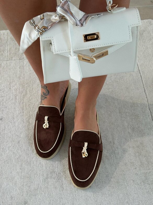 Klapki Vouge zamszowe czekoladowe 