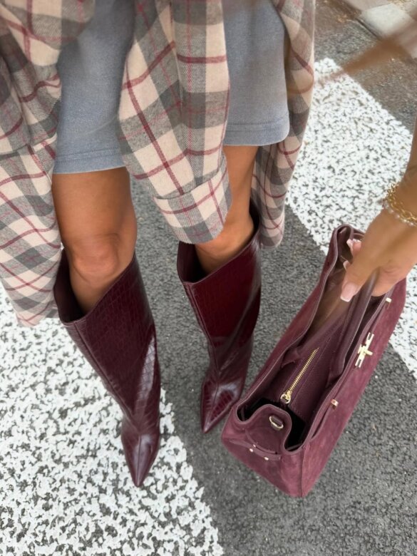 High Boots Blancas claret