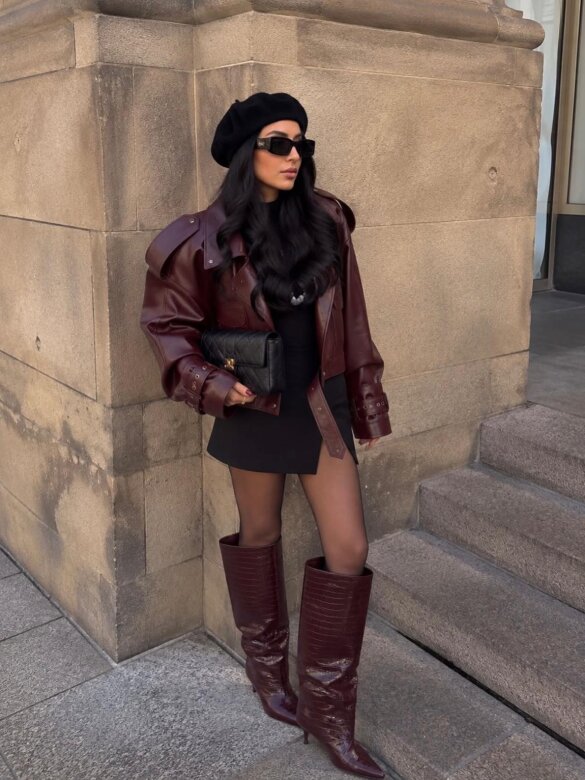 High Boots Blancas claret
