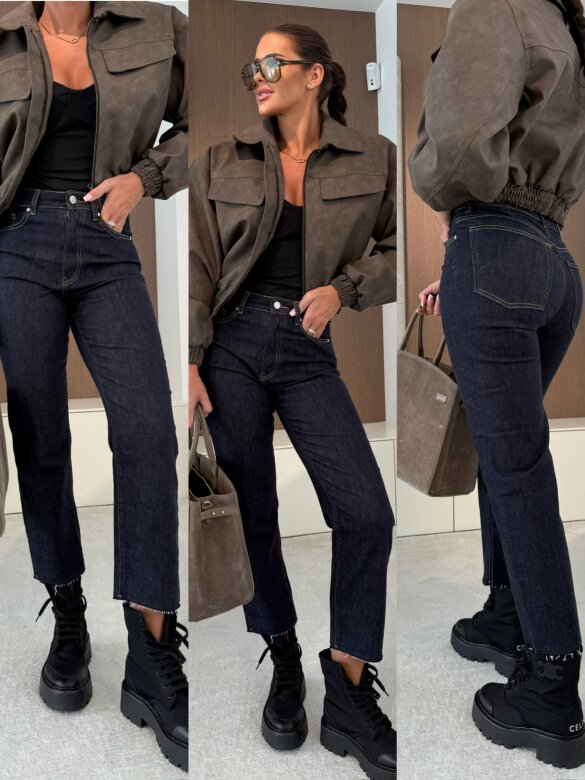 Spodnie Mirrow jeans ciemnoniebieskie