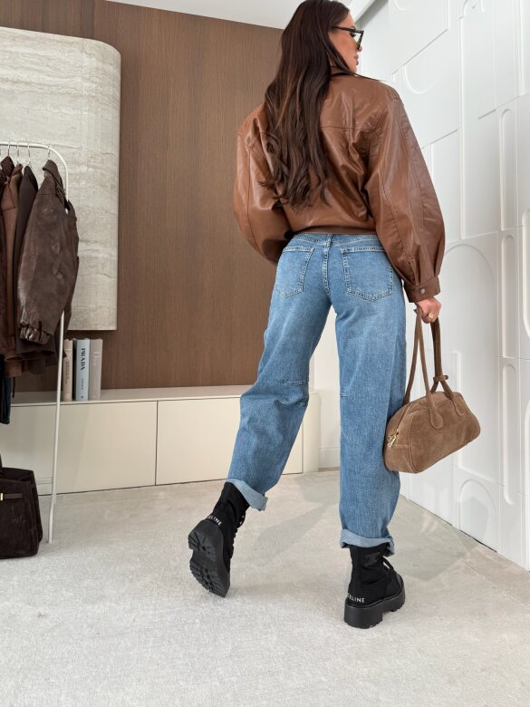 Spodnie John jeans balloon niebieskie