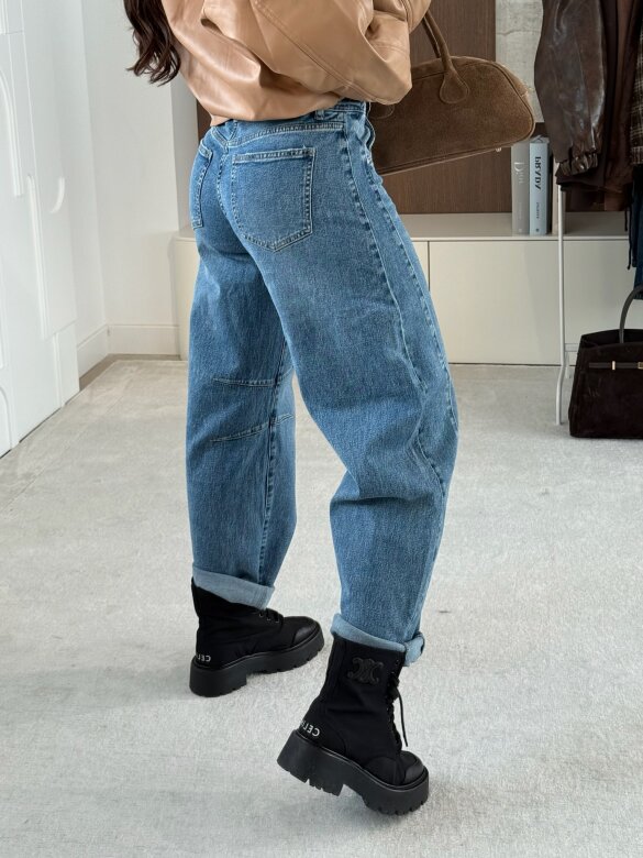 Spodnie John jeans balloon niebieskie