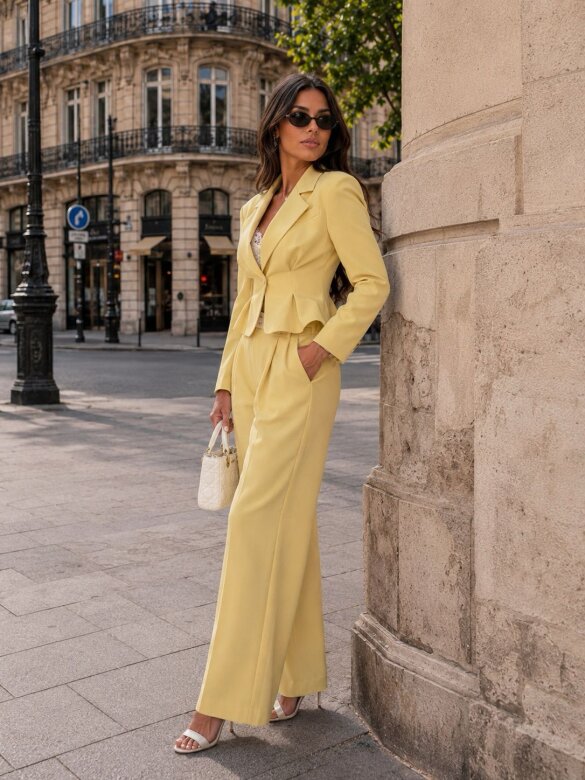 Spodnie Monaco Elegance ballon żółte