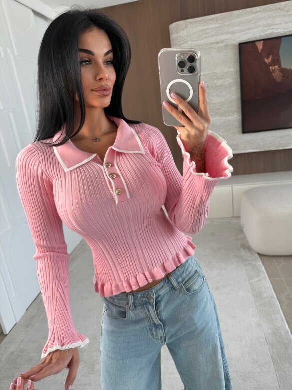 Sweter Regale pudrowo-biały