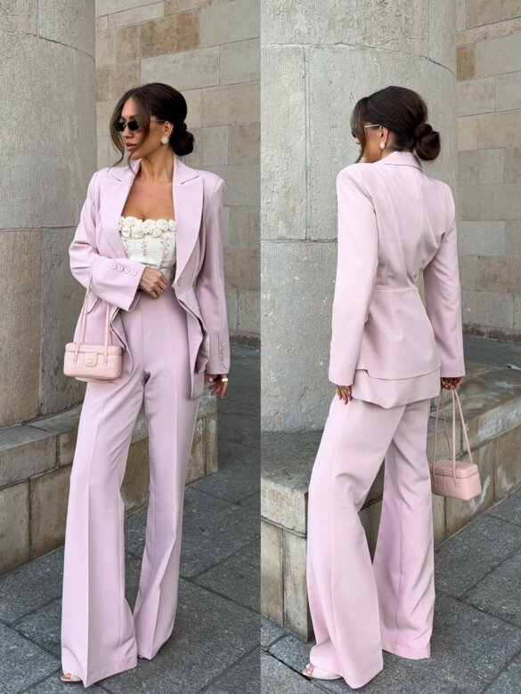 Spodnie Nicoletta pudrowe