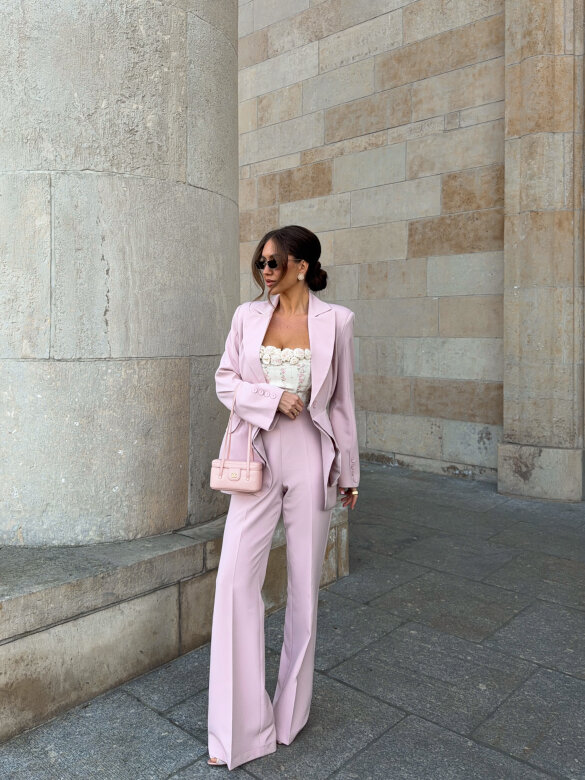 Spodnie Nicoletta pudrowe