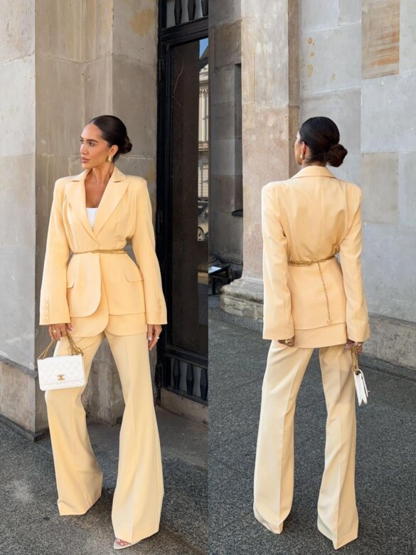 Spodnie Nicoletta butter yellow