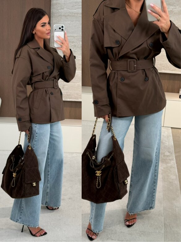 Trencz Pavero short czekoladowy