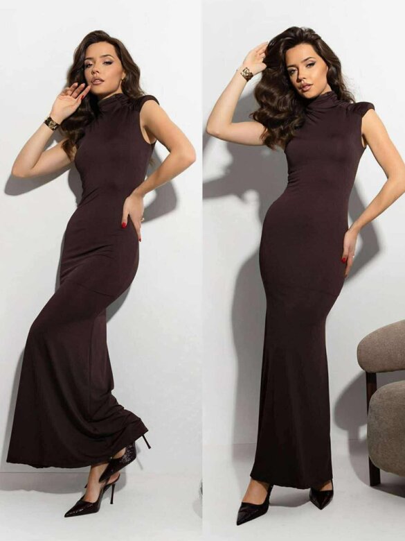 Dress Dorotea maxi brown