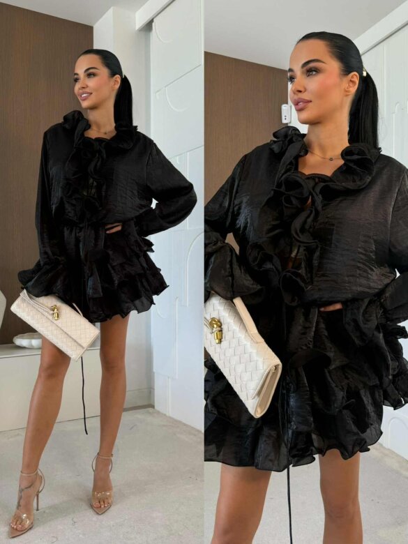 Sukienka Diamanti ze spodenkami czarna