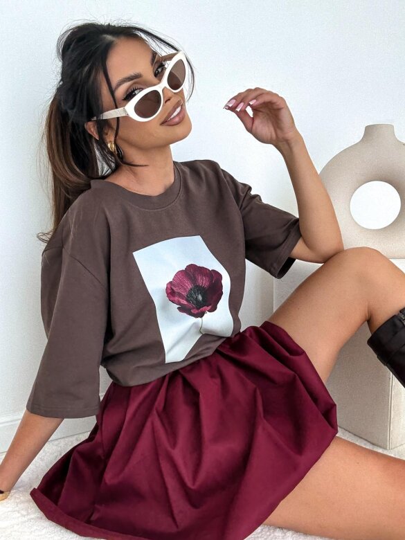 T-shirt York czekoladowy