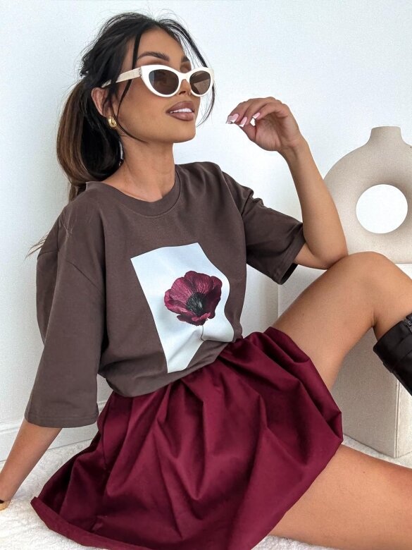 T-shirt York czekoladowy