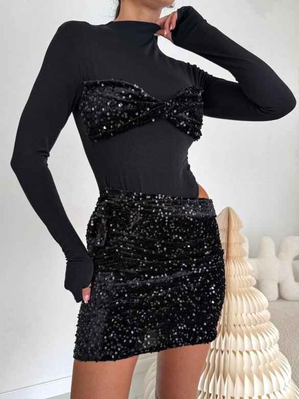 Dress Bellara with velvet and sequins black