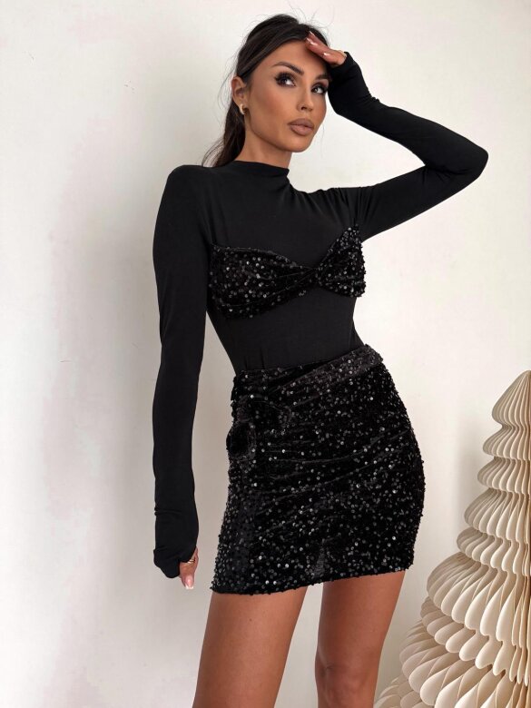 Dress Bellara with velvet and sequins black