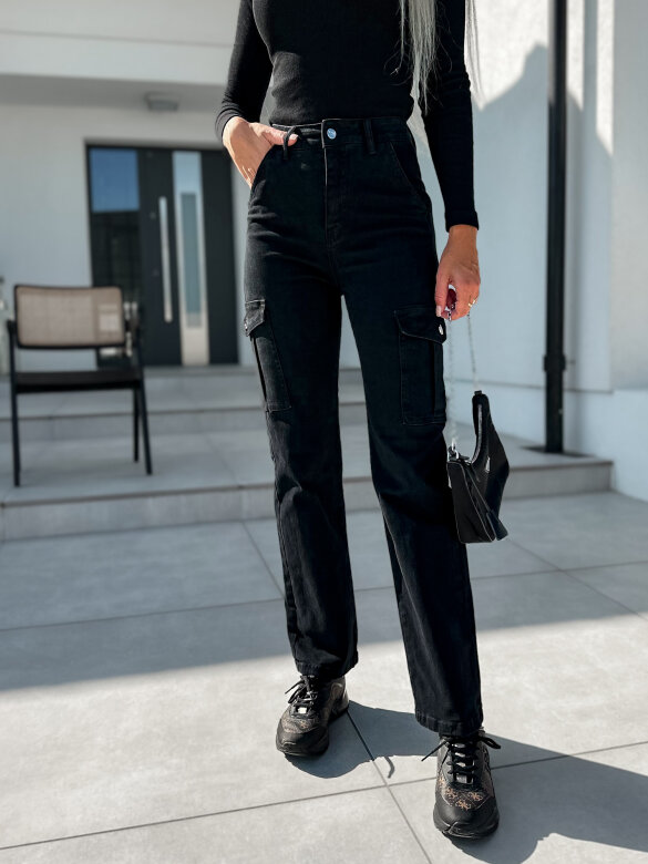 Spodnie Vergaro jeans czarne