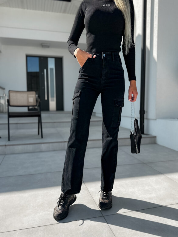 Spodnie Vergaro jeans czarne