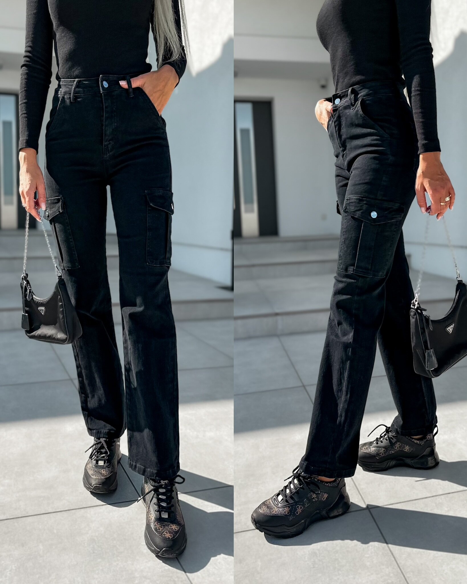 Spodnie Vergaro jeans czarne