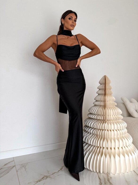 Sukienka Fiolina z siateczką czarna 