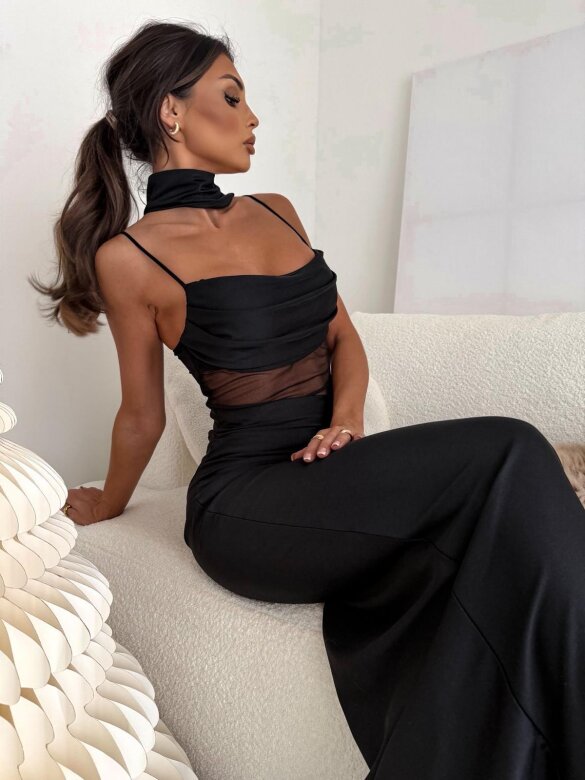 Sukienka Fiolina z siateczką czarna 