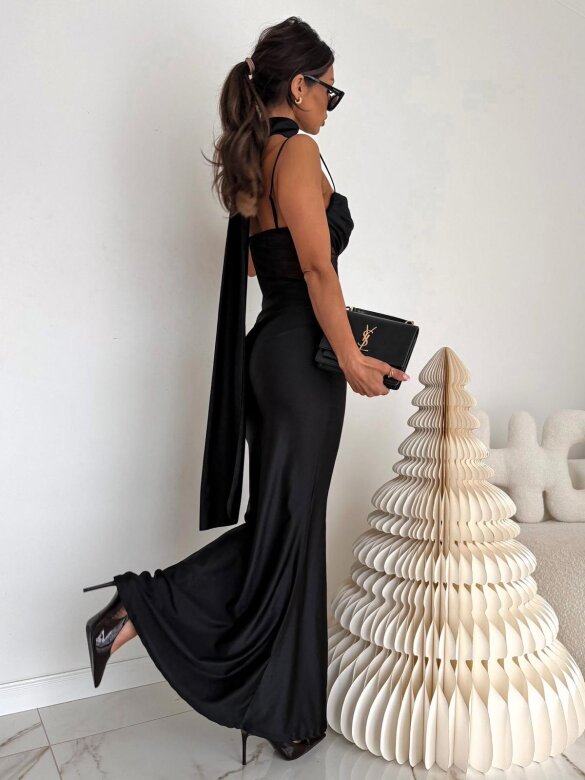 Sukienka Fiolina z siateczką czarna 