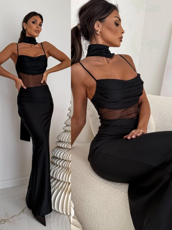 Sukienka Fiolina z siateczką czarna 