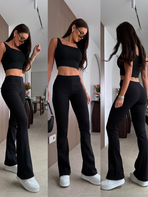 Legginsy Golden Fit prążkowane czarne