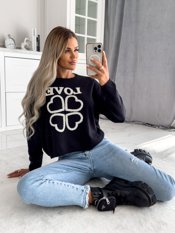 Sweter Lucky Love czarny