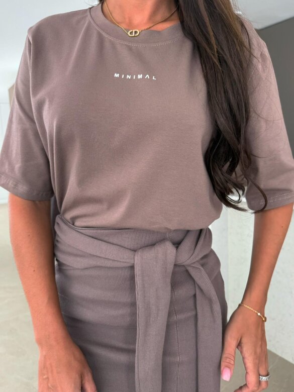 T-shirt Minimal mocca 