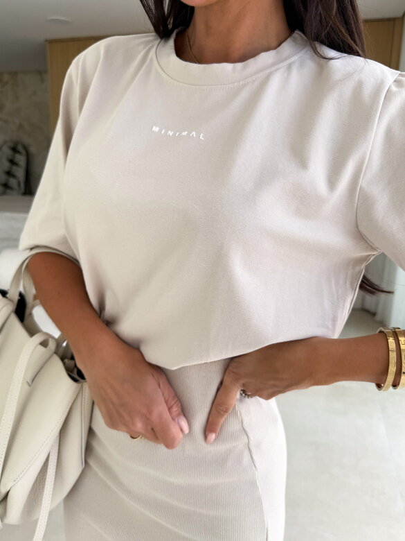 T-shirt Minimal jasnobeżowy 