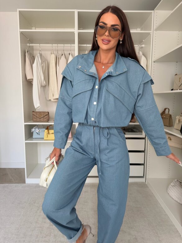 Bomberka Sandre jeans jasnoniebieska