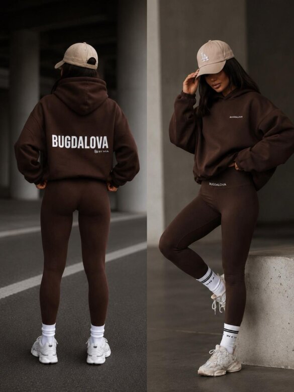 Legginsy Comossa z wiskozy czekoladowe 