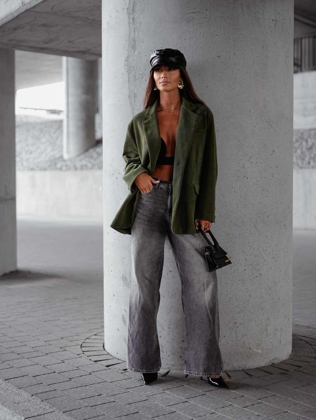 Blazer Eralisea corduroy green Varlesca