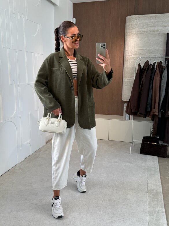 Marynarka Eralisea sztruksowa zielona