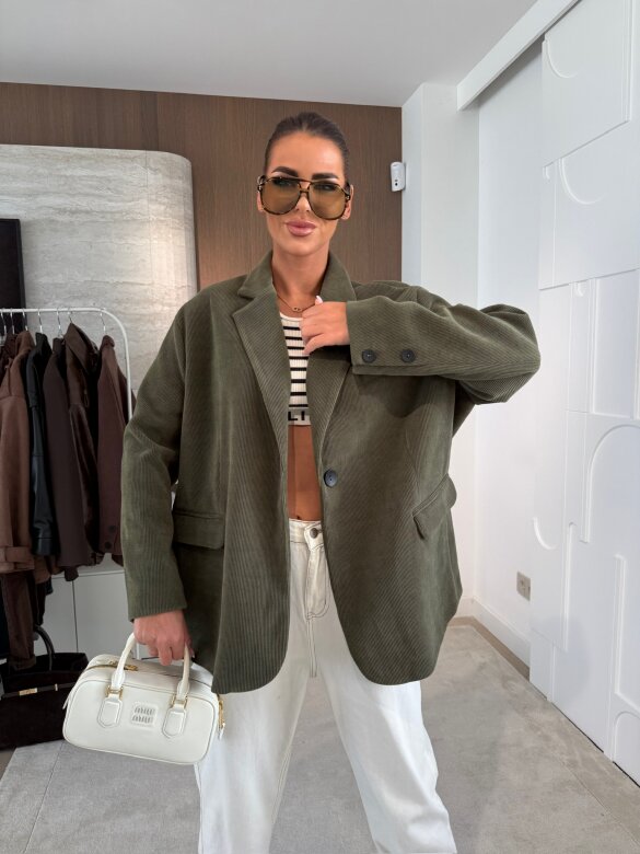 Marynarka Eralisea sztruksowa zielona