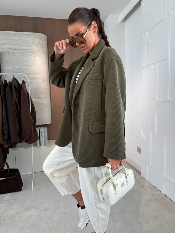 Marynarka Eralisea sztruksowa zielona