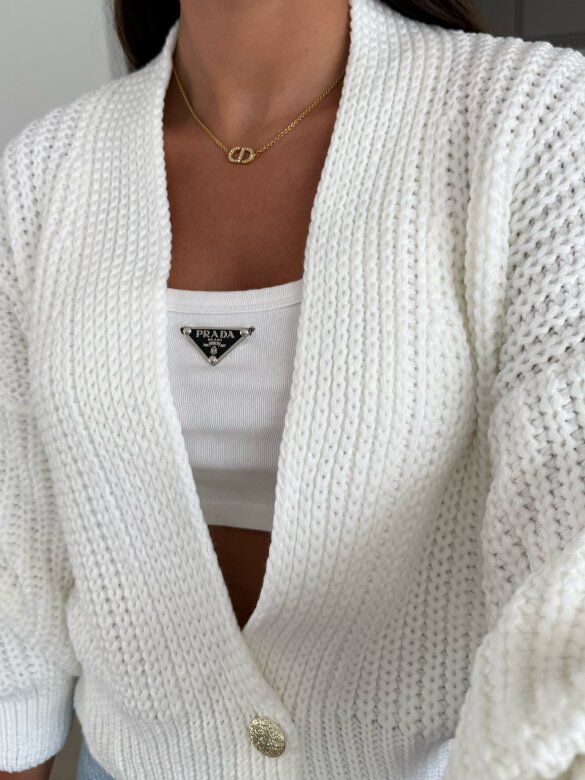 Sweter Diaz short biały